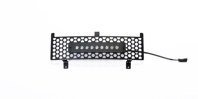 Putco 15-19 Chevy Silv HD SS Black Punch Design Bumper Grille Insert w/ Curved Flush 10in Light Bar - 88195L