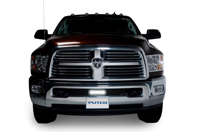 Putco 11-18 Ram HD - SS - Bar Style Bumper Grille Inserts w/ 10in Luminix Light Bar (Black) - 87175L