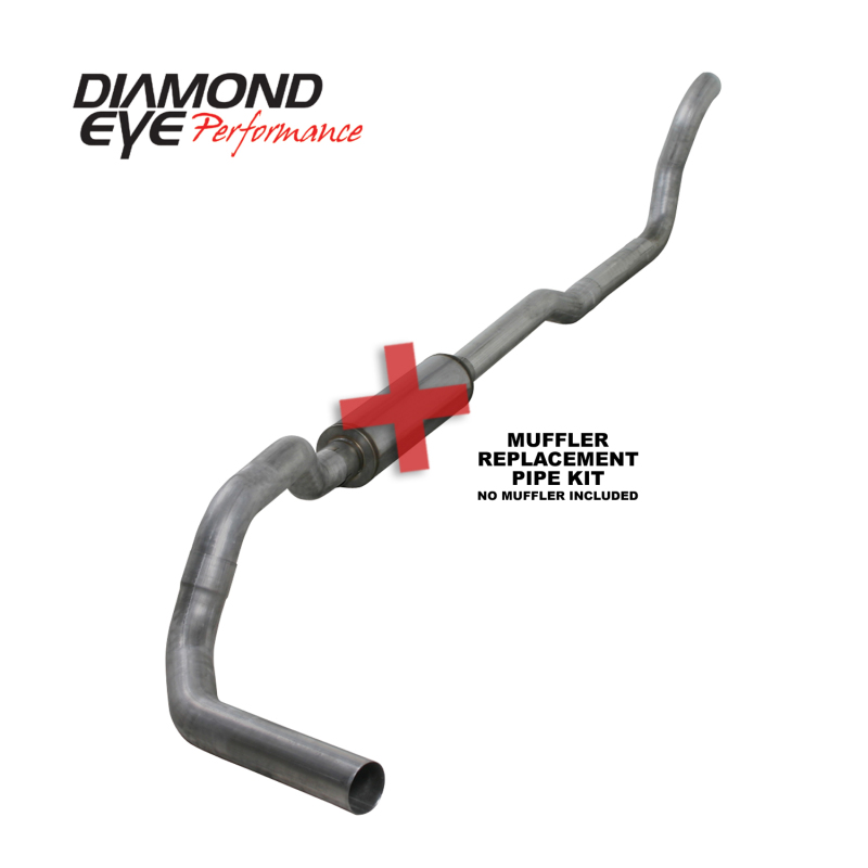 Diamond Eye KIT 4in TB MFLR RPLCMENT PIPE SGL AL: 2-WHEEL DRIVE ONLY 89-93 DODGE CUMMINS 5.9L - K4209A-RP