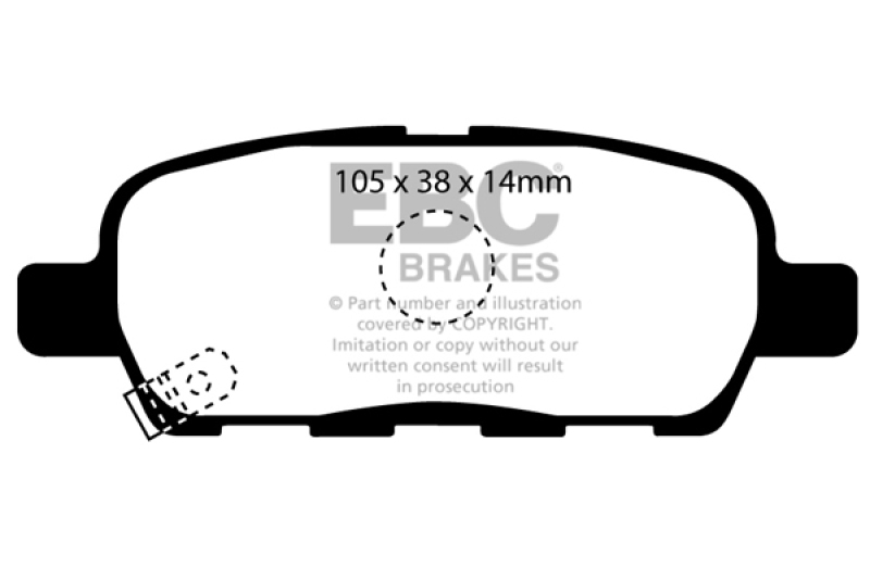 EBC 08-13 Infiniti EX35 3.5 Greenstuff Rear Brake Pads - DP21955