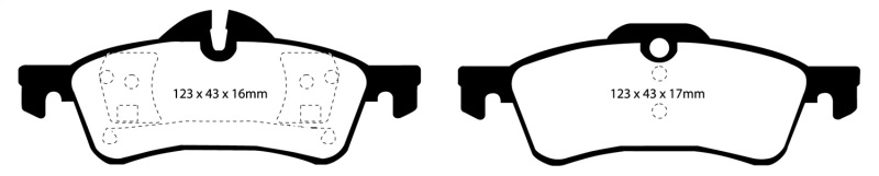 EBC 04-06 Mini Hardtop 1.6 Redstuff Rear Brake Pads - DP31701C