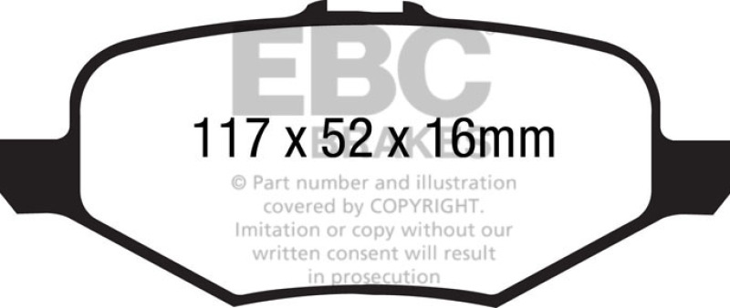 EBC 13+ Ford Taurus 3.5 Twin Turbo SHO Redstuff Rear Brake Pads - DP31887C