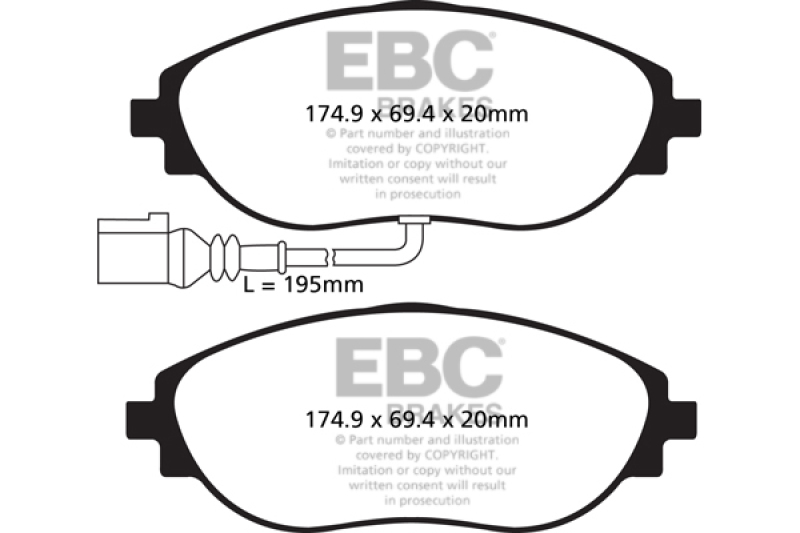 EBC 14-20 Audi S3 2.0 Turbo Redstuff Front Brake Pads - DP32127C
