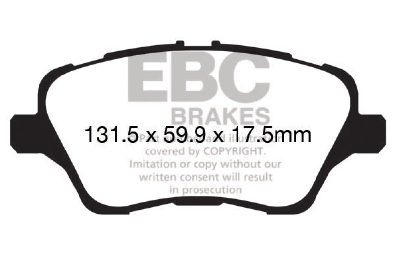 EBC 13+ Ford Fiesta 1.6 Turbo ST Redstuff Front Brake Pads - DP32149C