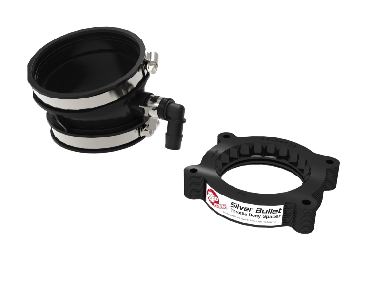 aFe 2020 Vette C8 Silver Bullet Aluminum Throttle Body Spacer / Works With aFe Intake Only - Black - 46-34023B