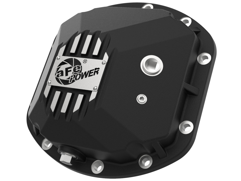 aFe Street Series Dana 30Front Differential Cover Black w/ Machined Fins 97-18 Jeep Wrangler - 46-71130B