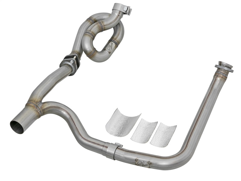 aFe POWER Twisted Steel Y-Pipe w/ Loop Relocation Pipe 12-18 Jeep Wrangler (JK) V6 3.6L - 48-46207-PK