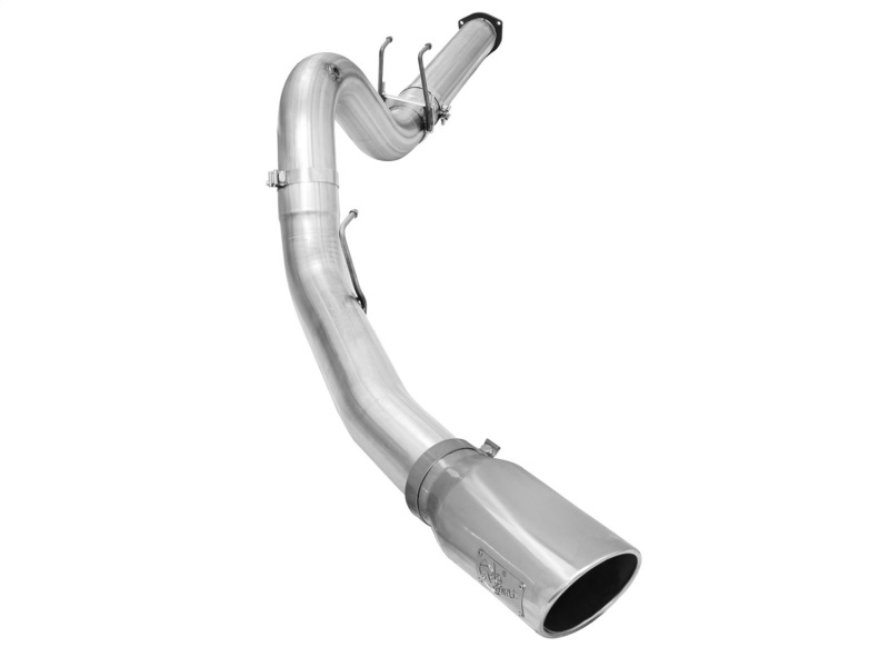aFe Atlas Exhausts 5in DPF-Back Aluminized Steel Exhaust 2015 Ford Diesel V8 6.7L (td) Polished Tip - 49-03064-P