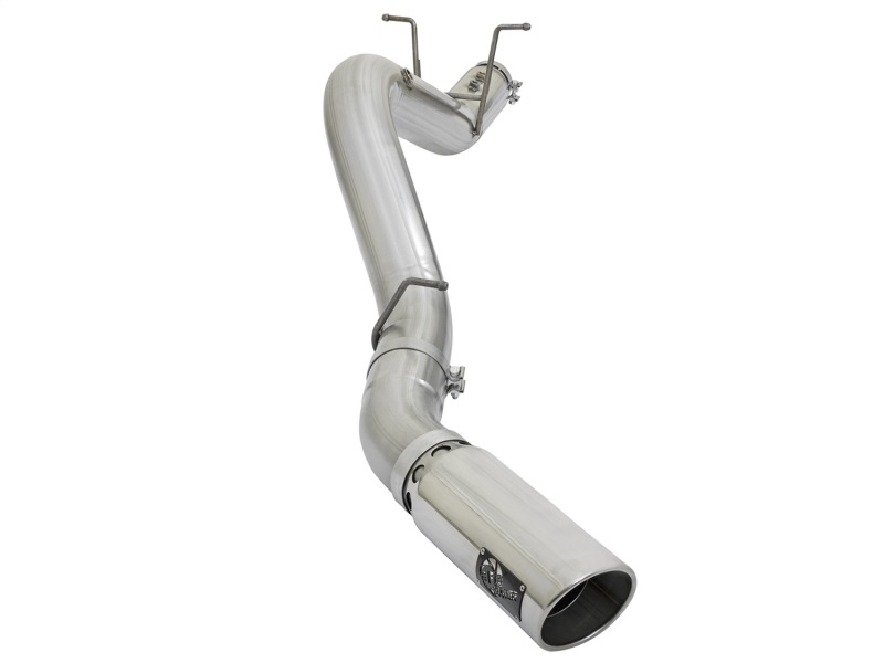 aFe ATLAS 5in DPF-Back Aluminized Steel Exhaust System w/Polished Tips 2017 GM Duramax 6.6L (td) L5P - 49-04085-P