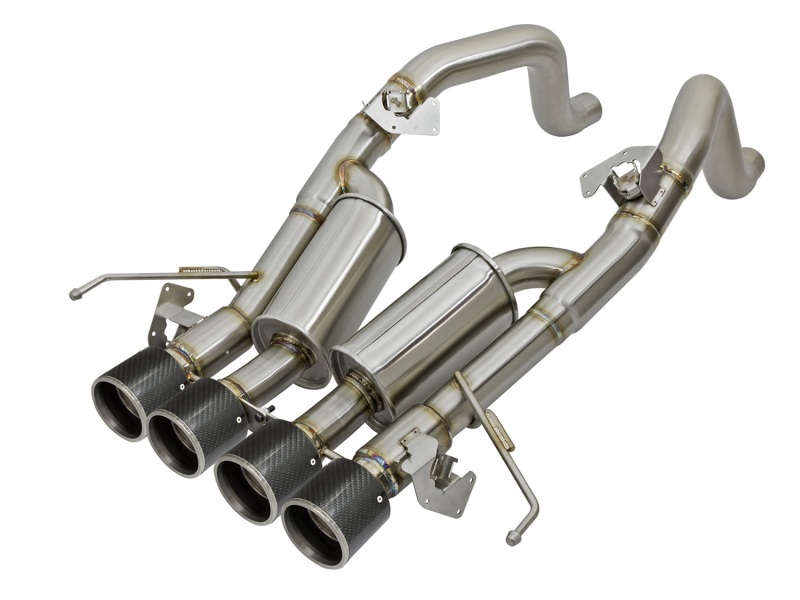 aFe MACHForce XP 3in -2 1/2in Axle Back SS Exhaust w/Carbon Fiber Tips 14-17 Chevy Corvette V8 6.2L - 49-34056-C