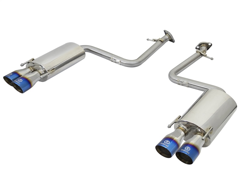 aFe Takeda 16-17 Lexus RC 200T 2.0L (t) 2in. SS Axle-Back Exhaust System w/Polished Blue Tips - 49-36037-L