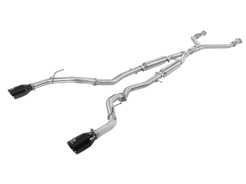 aFe Takeda 2.5in 304 SS Cat-Back Exhaust System w/ Black Tips 16-18 Infiniti Q50 V6-3.0L (tt) - 49-36132NM-B