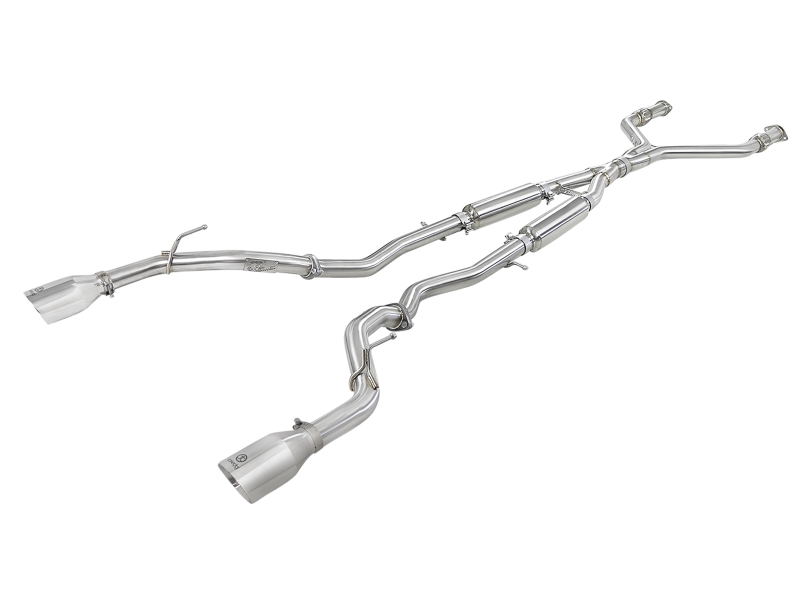 aFe Takeda 2.5in 304 SS Cat-Back Exhaust System w/ Polished Tips 16-18 Infiniti Q50 V6-3.0L (tt) - 49-36132NM-P