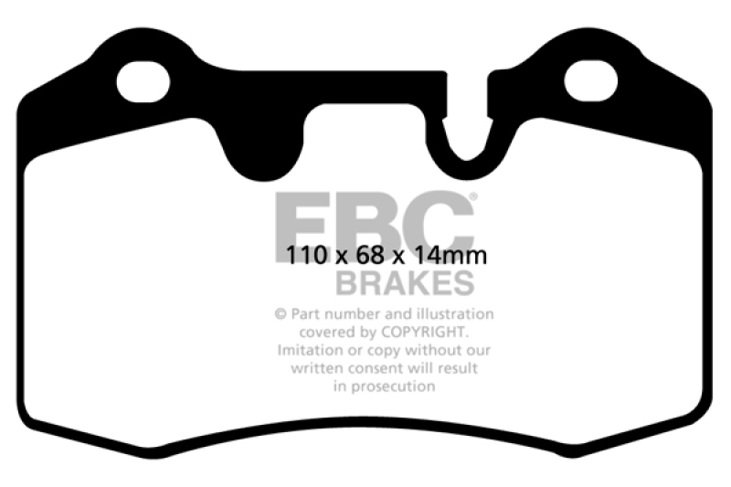 EBC 04-12 Aston Martin DB9 5.9 Yellowstuff Rear Brake Pads - DP41909R