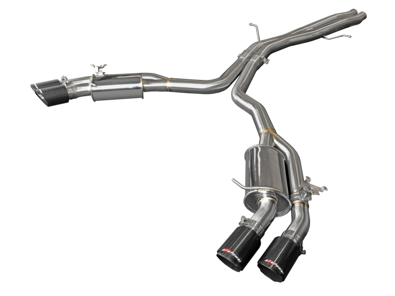 aFe 18-20 Audi RS5 Coupe MACH Force-Xp 3in to 2.5in 304 SS Axle-Back Exhaust System-Quad Carbon Tips - 49-36427-C