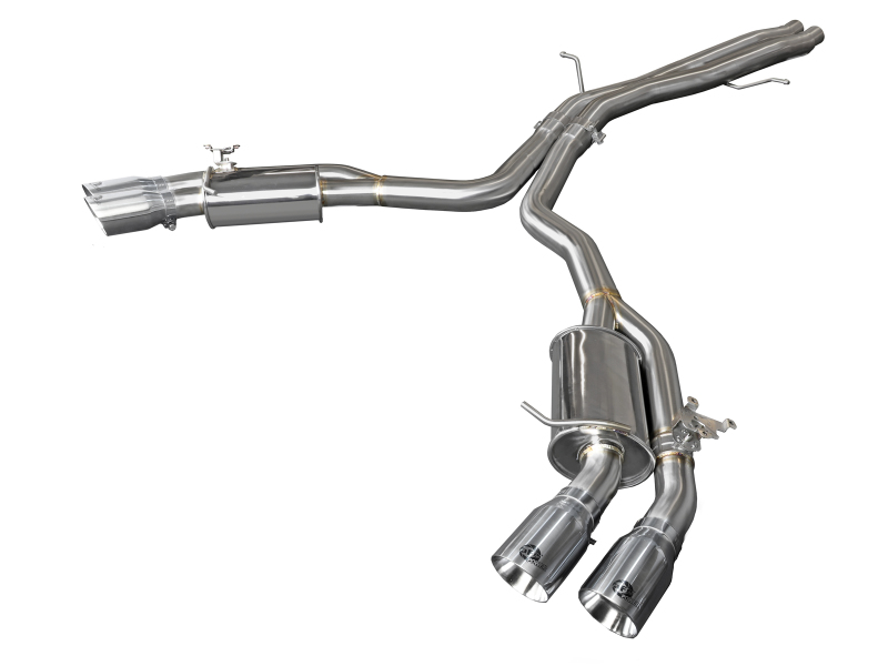 aFe 18-20 Audi RS5 Coupe MACH Force-Xp 3in to 2.5in 304 SS Axle-Back Exhaust System-Quad Polish Tips - 49-36427-P