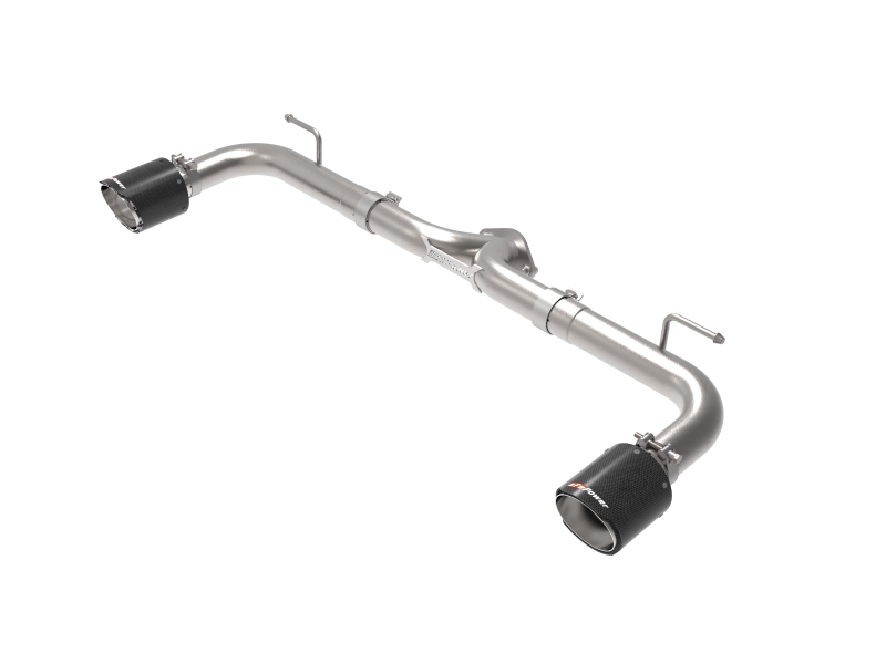 aFe Takeda 2-1/2in 304 SS Axle-Back Exhaust w/ Carbon Fiber Tips 14-18 Mazda 3 L4 2.0L/2.5L - 49-37014-C