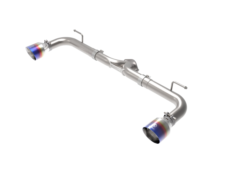 aFe Takeda 2-1/2in 304 SS Axle-Back Exhaust w/ Blue Flame Tips 14-18 Mazda 3 L4 2.0L/2.5L - 49-37014-L