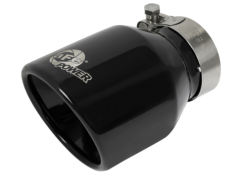 aFe MACH Force-Xp 409 SS Clamp-On Exhaust Tip 2.5in. Inlet / 4in. Outlet / 6in. L - Black - 49T25404-B06