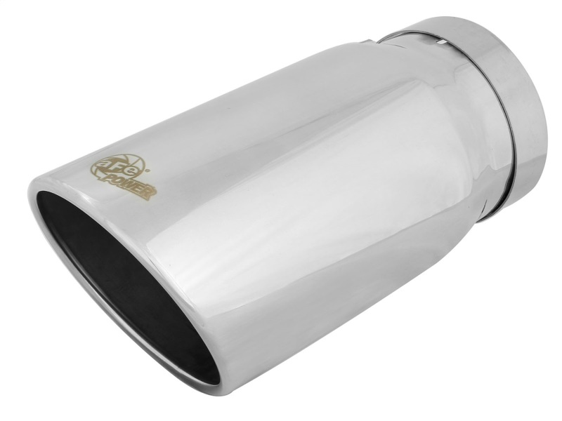 aFe Universal Bolt On Exhaust Tip Polished 5in Inlet x 6in Outlet x 12in Long - 49T50604-P12