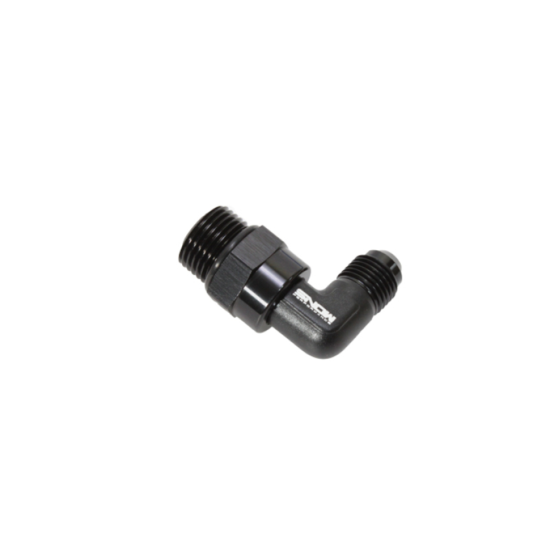 Snow -8 ORB to -6AN 90 Degree Swivel Fitting (Black) - SNF-60869