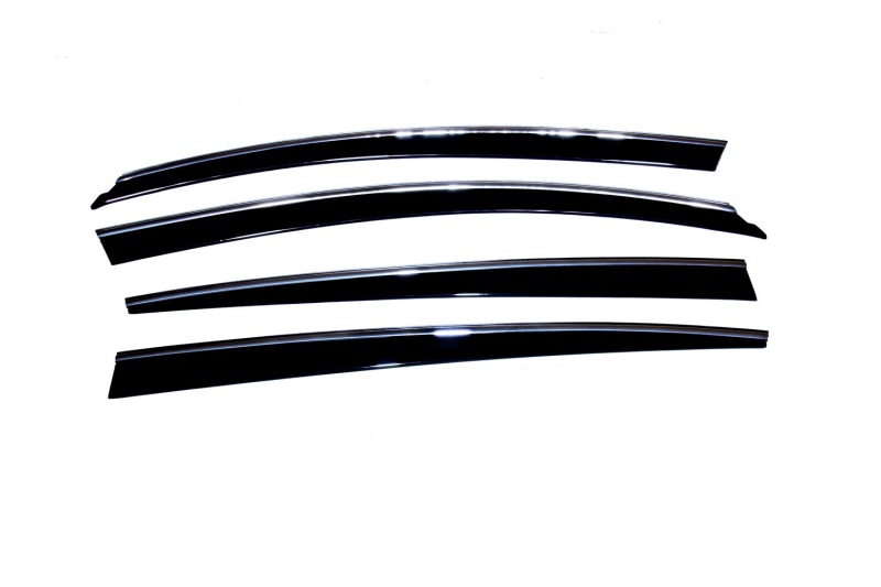 AVS 06-12 Lexus GS300 Ventvisor Low Profile Deflectors 4pc - Smoke w/Chrome Trim - 794009