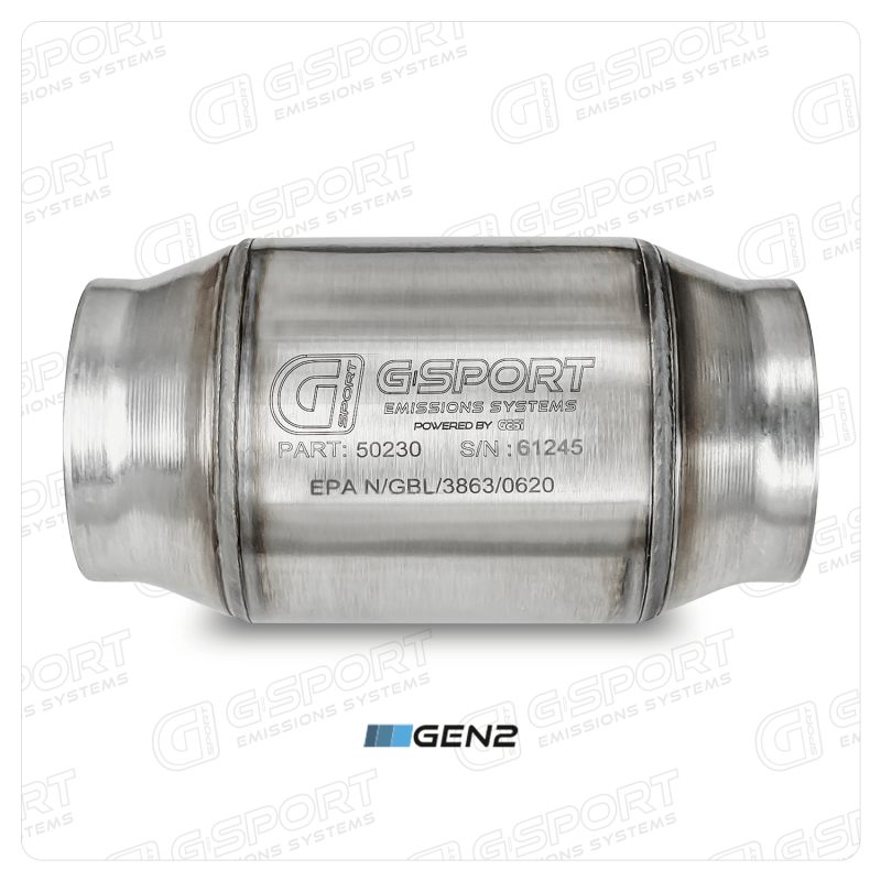 GESI G-Sport 400 CPSI GEN 2 EPA Compliant 3.0in Inlet/Outlet Catalytic Converter-4in x 4in-350-500HP - 50230
