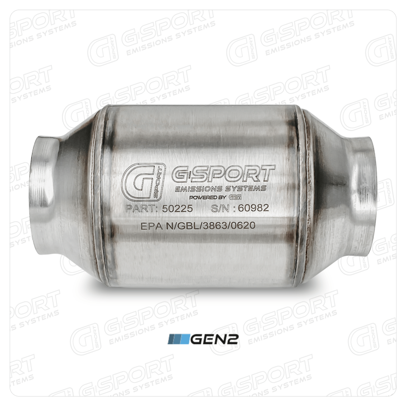 GESI G-Sport 400 CPSI GEN 2 EPA Compliant 2.5in Inlet/Outlet Catalytic Converter-4in x 4in-350-500HP - 50225