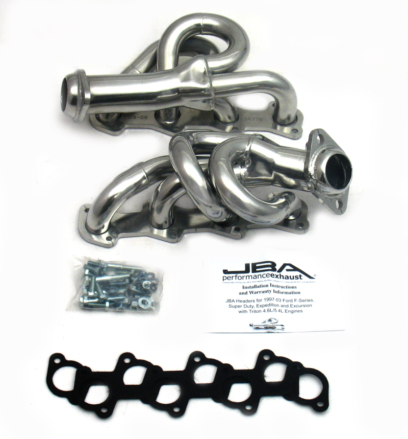 JBA 97-03 Ford F-150 4.6L 2V 1-1/2in Primary Silver Ctd Cat4Ward Header - 1677SJS