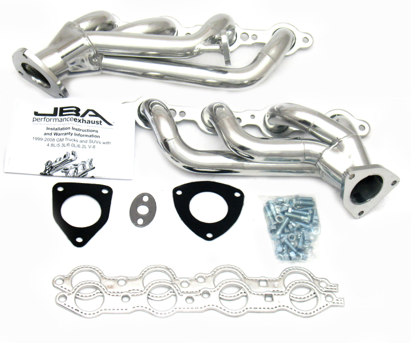 JBA 99-02 GM Truck 6.0L LS w/o A.I.R. w/EGR 1-5/8in Primary Silver Ctd Cat4Ward Header - 1850S-1JS