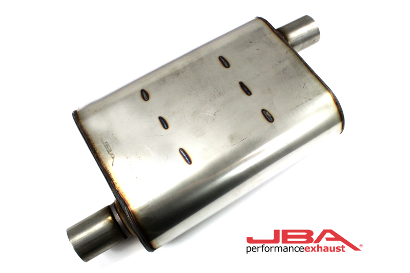 JBA Universal Chambered Style 304SS Muffler 13x9.75x4 2in Inlet Diameter Offset/Offset - 40-201300