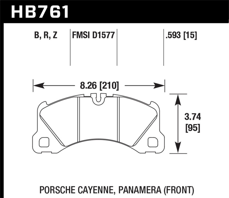 Hawk 10-13 Porsche Panamera / 15-17 Porsche Macan Turbo HPS 5.0 Front Brake Pads - HB761B.593