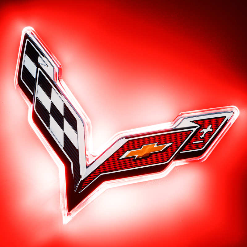 Oracle Corvette C7 Rear Illuminated Emblem - Dual Intensity - Red - 3655-003