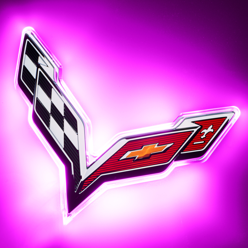 Oracle Corvette C7 Rear Illuminated Emblem - Dual Intensity - Pink - 3655-009