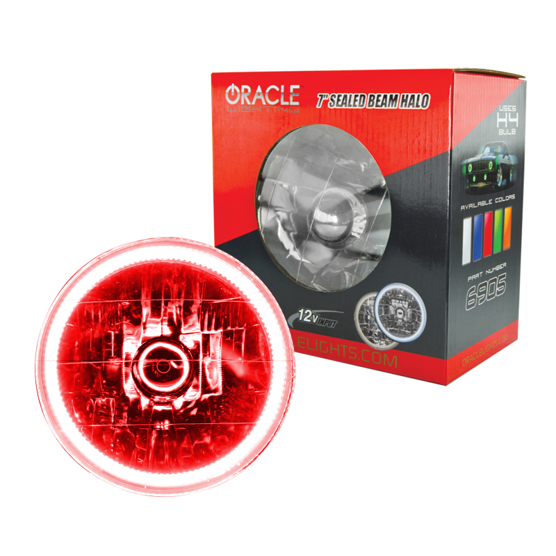 Oracle Pre-Installed Lights 7 IN. Sealed Beam - Red Halo SEE WARRANTY - 6905-003