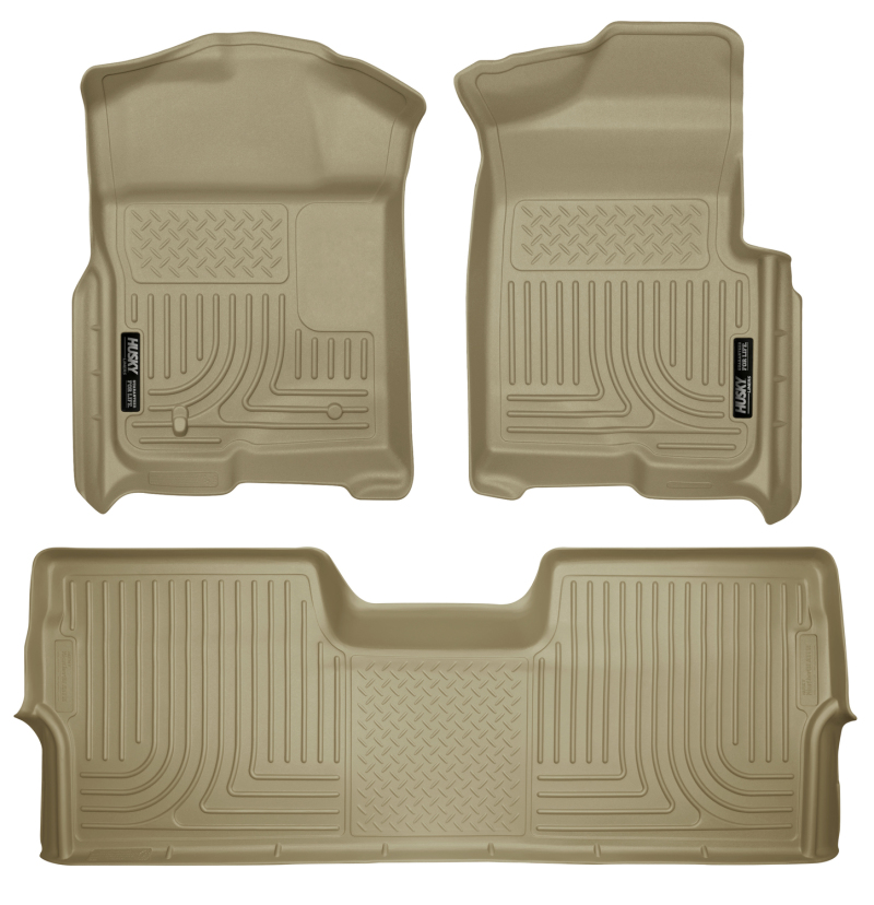 Husky Liners 09-12 Ford F-150 Super Crew Cab WeatherBeater Combo Tan Floor Liners - 98333