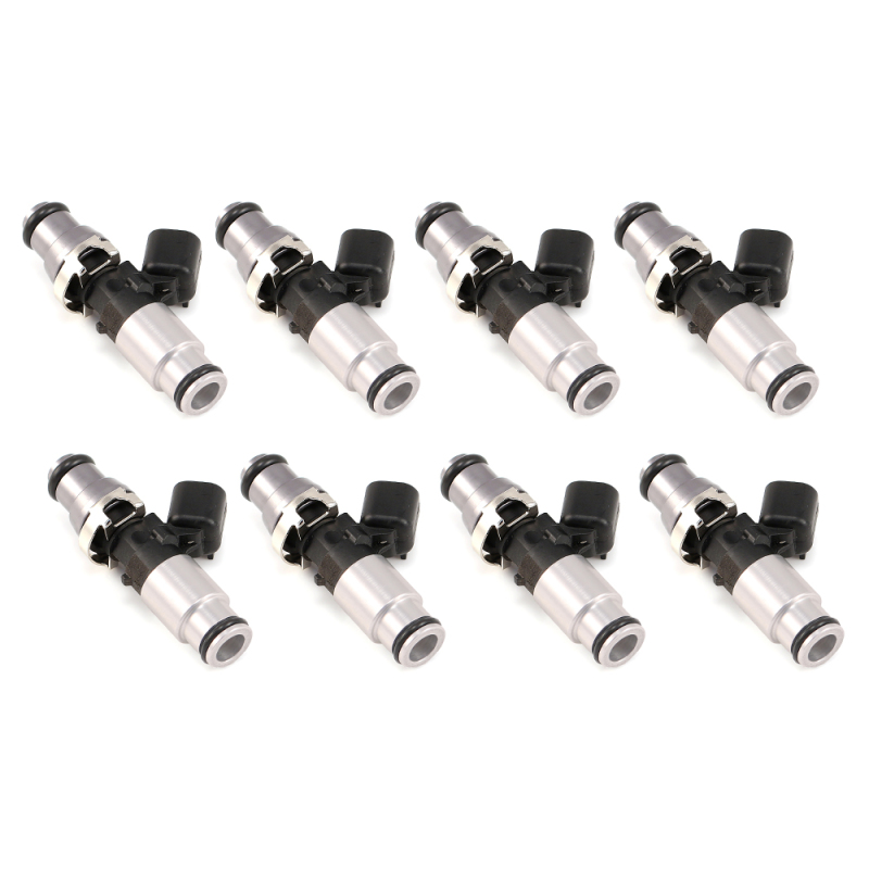 Injector Dynamics - 1050cc Injectors 60mm Length 14mm Grey Adaptor Top - Blue Bottom Adap (Set of 8) - 1050.60.14.14B.8