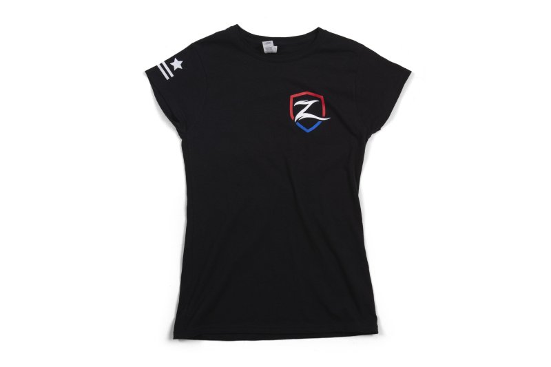 Zone Offroad Black Premium Cotton T-Shirt w/ Patriotic Zone Logos - Womens - S - ZONU9164S