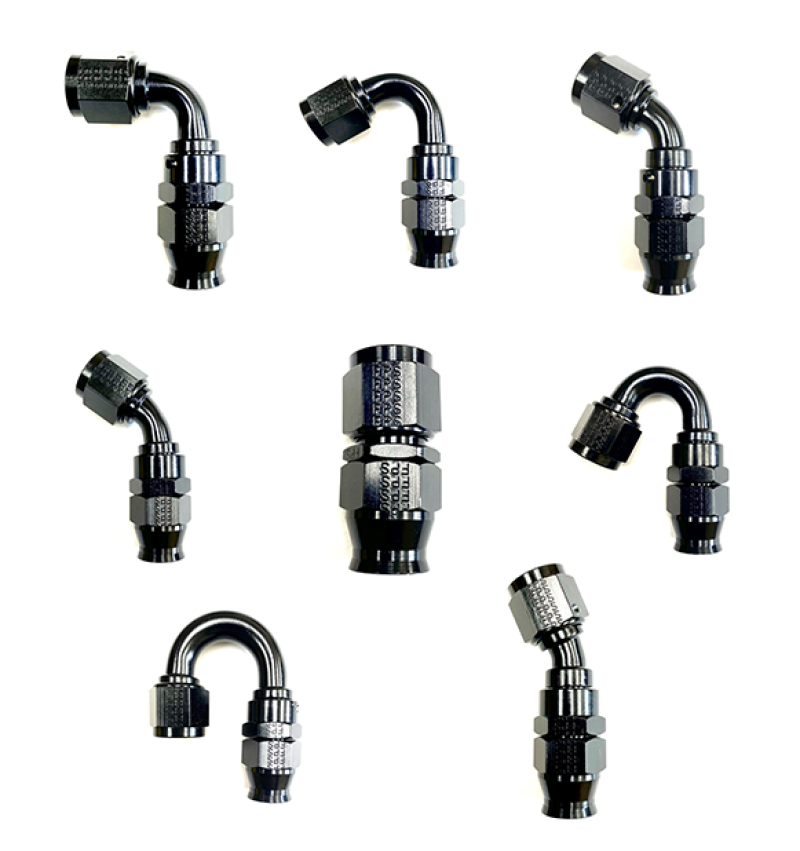 Fragola -10AN Real Street x 180 Degree Hose End Black For PTFE Hose - 681810-BL