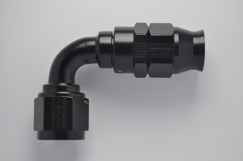 Fragola -6AN Real Street x 90 Degree Hose End Black For PTFE Hose - 689006-BL