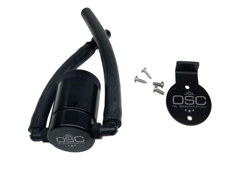 J&L 99-04 Ford Lightning Driver Side Oil Separator 3.0 - Black Anodized - 3027D-B