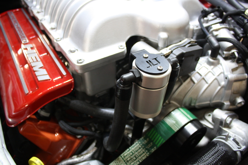 J&L 15-25 Dodge Hellcat/Demon 6.2L Hemi Passenger Side Oil Separator 3.0 - Clear Anodized - 3060P-C