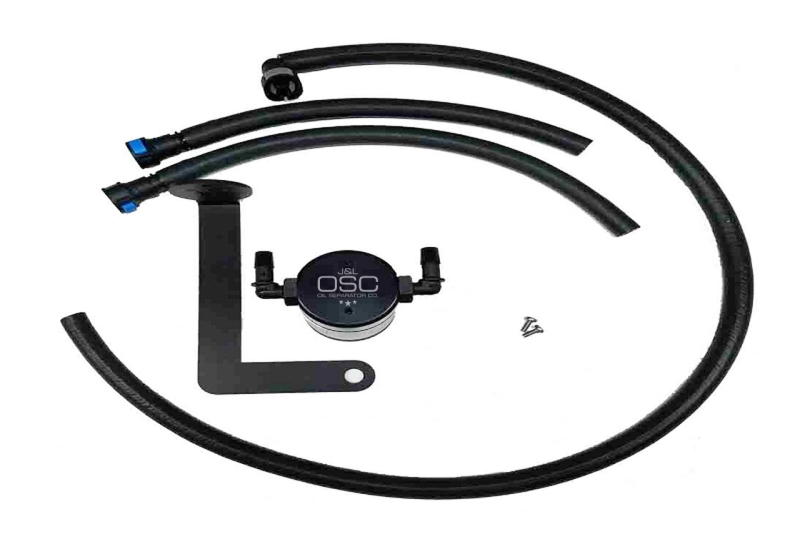 J&L 10-15 Chevrolet Camaro LS3 6.2L Passenger Side Oil Separator 3.0 - Black Anodized - 3080P-B