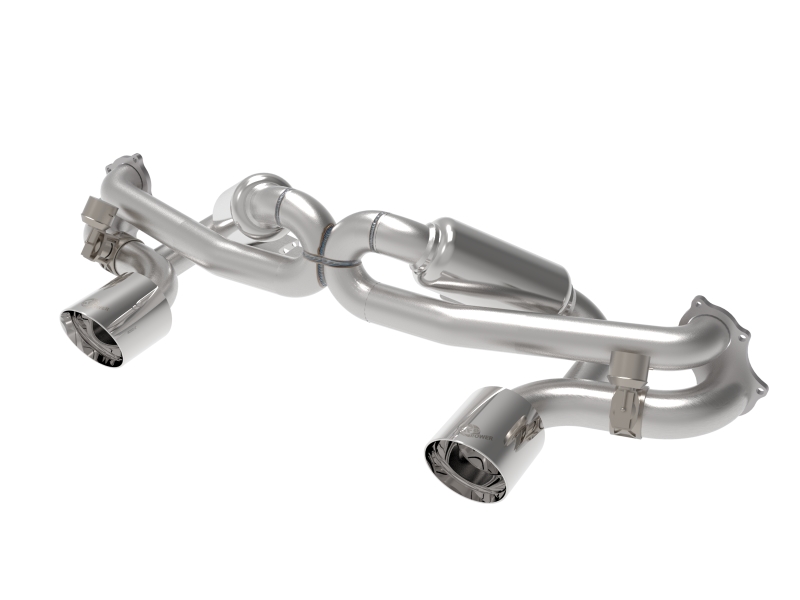 aFe MACHForce XP 2.25in-2.5in 304SS Exhaust Cat-Back 20-22 Porsche Cayman GT4 (718) - Polished Tips - 49-36443-P