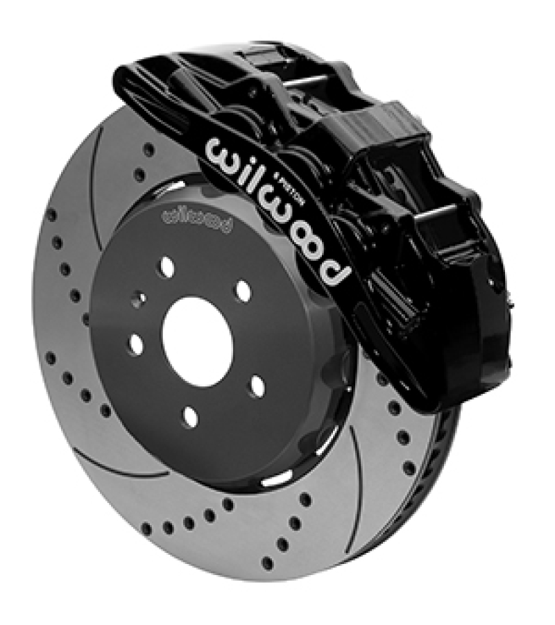 Wilwood SX6R Front Brake Kit 15in Lug Drive Slotted/Drilled Black w/ Lines 10-14 Chevrolet Camaro SS - 140-15431-D