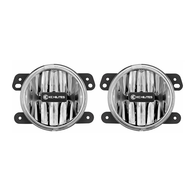 KC HiLiTES 10-18 Jeep JK 4in. Gravity G4 LED Light 10w SAE/ECE Clear Fog Beam (Pair Pack System) - 497