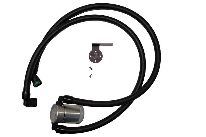 J&L 2021-2025 Ford F-150 3.5L Passenger Side Oil Separator 3.0 - Clear Anodized - 3028P-C