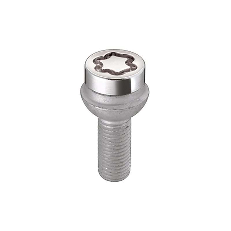 McGard Wheel Lock Bolt Set - 4pk. (Radius Seat) M14X1.5 / 17mm Hex / 26.7mm Shank Length - Chrome - 28018