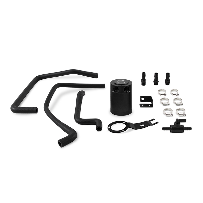 Mishimoto 2016+ Mazda Miata Baffled Oil Catch Can Kit - Black - MMBCC-MIA-16PBE