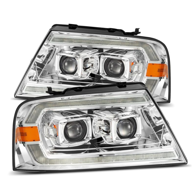 AlphaRex 06-08 Lincoln Mark LT LUXX-Series LED Projector headlights Black w/ Sequential Signal - 880132